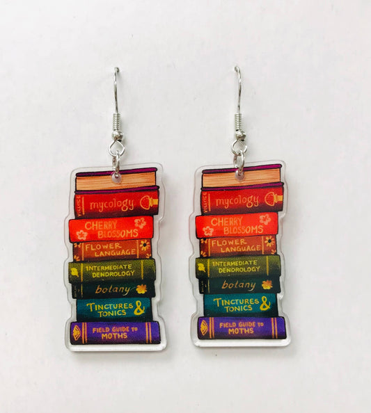 Acrylic Stack of Books Earrings