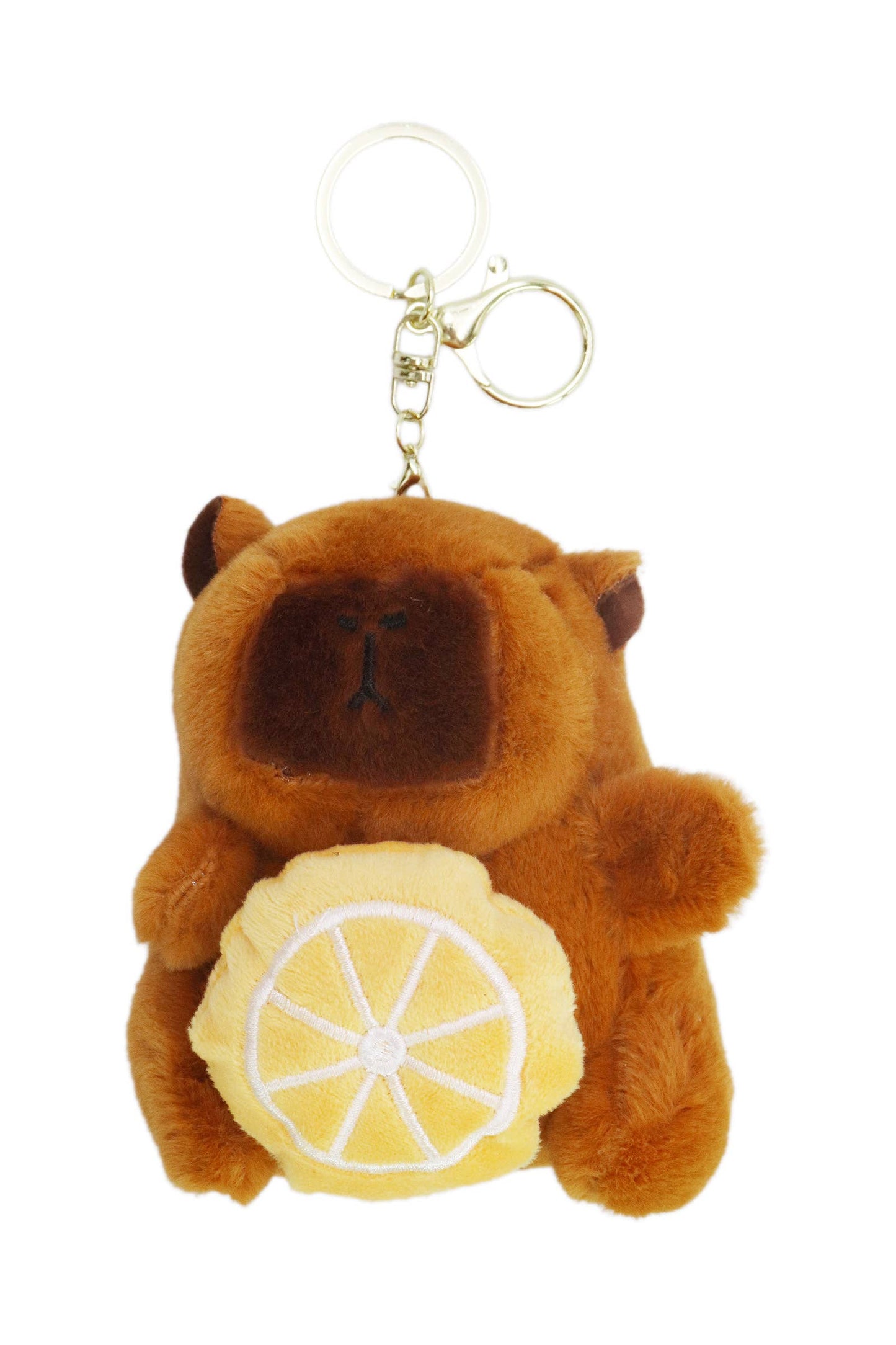 Fruity Capybara Faux Fur Plushie Key Chain