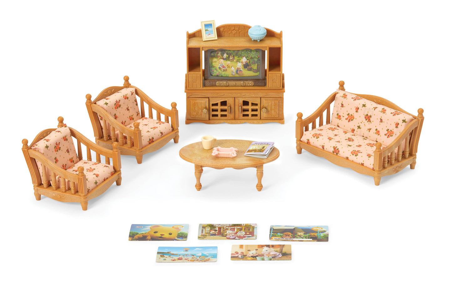 Calico Critters Comfy Living Room Set, Dollhouse Furniture