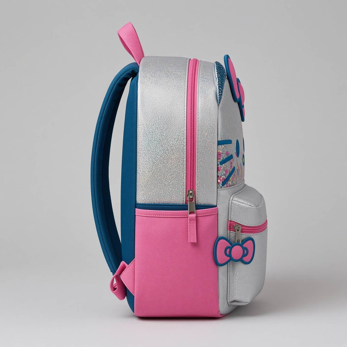HELLO KITTY 16" BACKPACK W/FLOATING SQUINS & 3-D BOW
