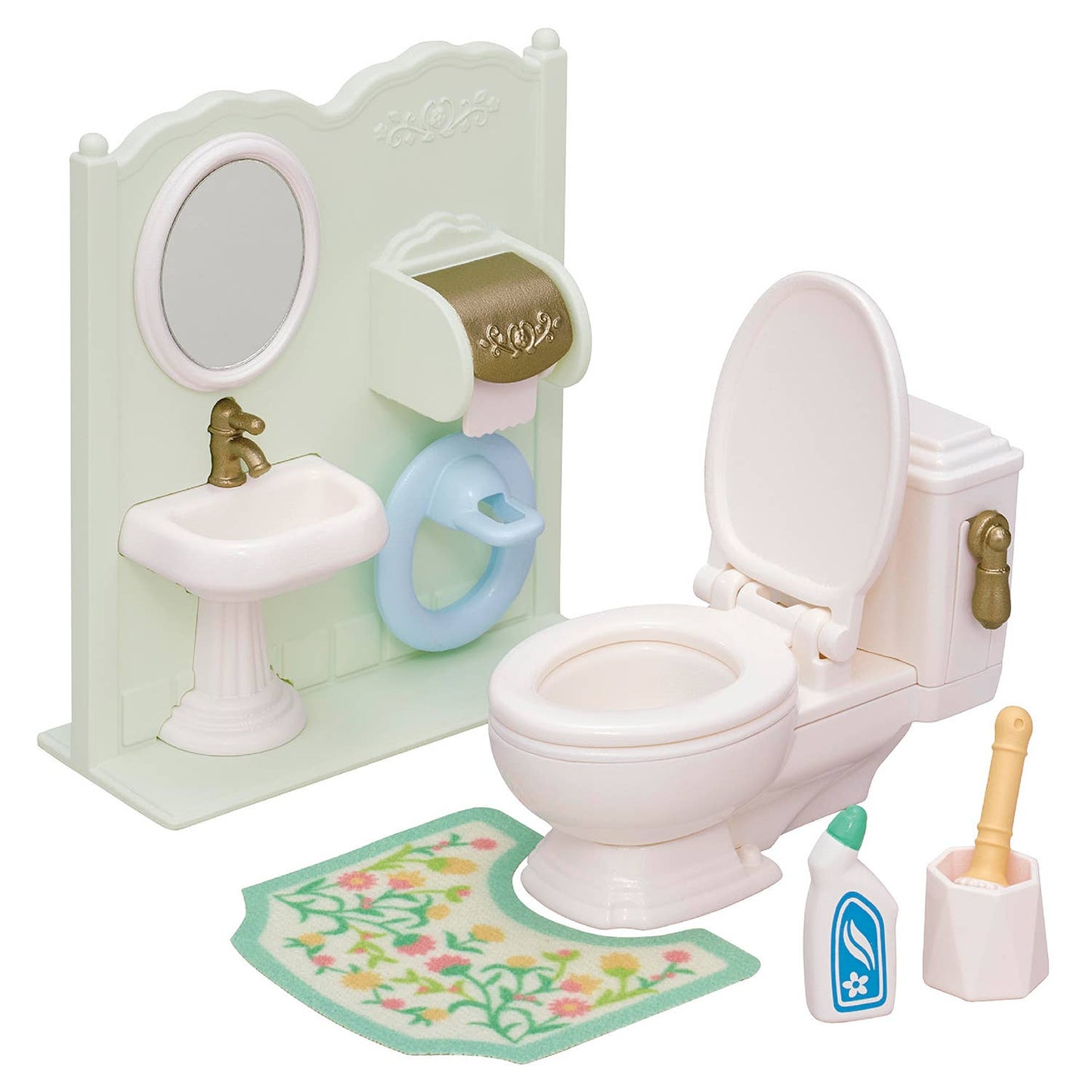 Toilet Set, Dollhouse Bathroom Furniture, Collectible