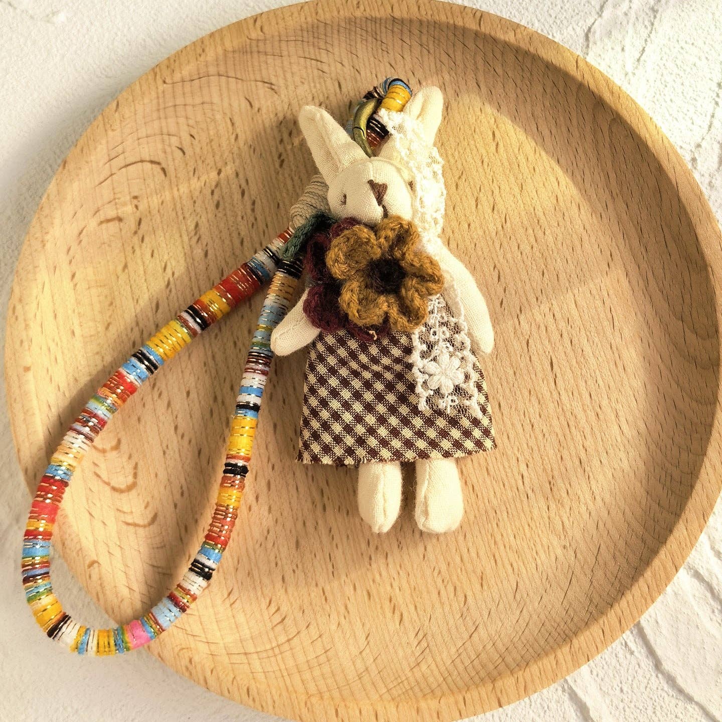 Handmade fabric cartoon keychains cute animal dolls charm