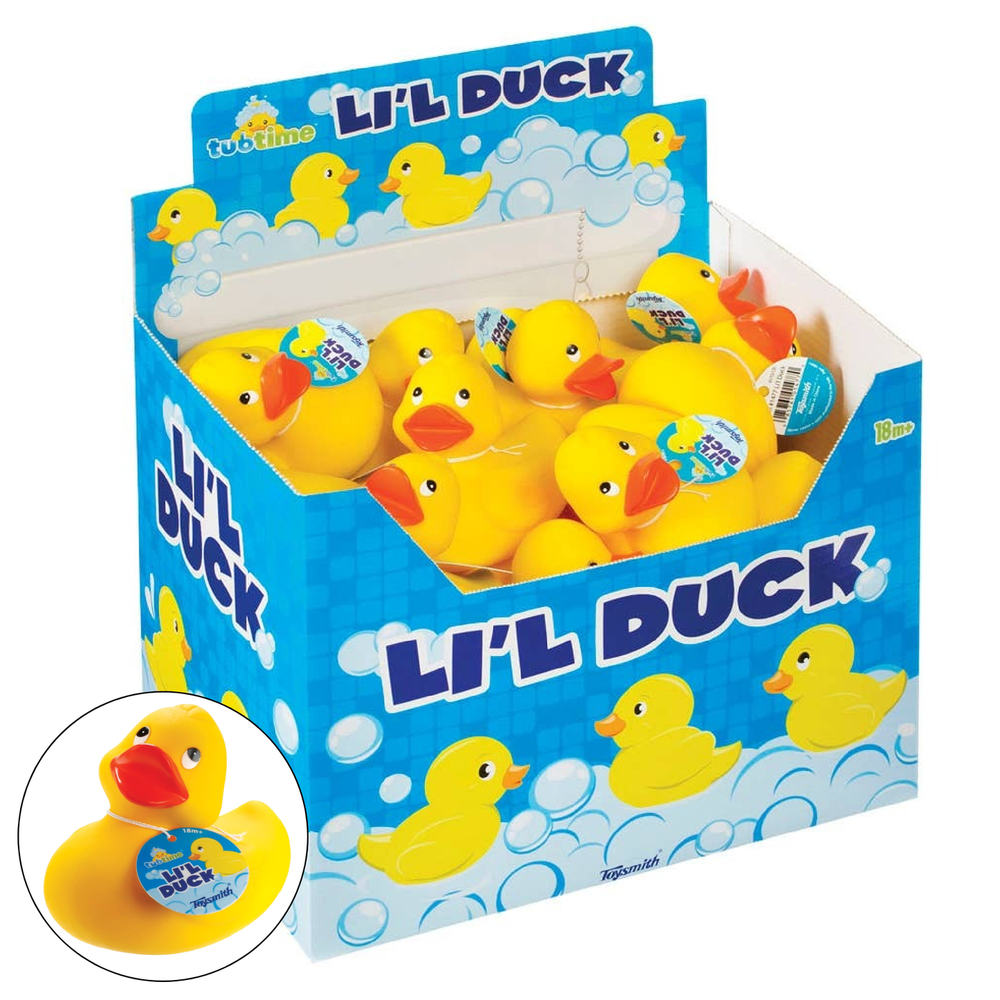 Tub Time- 3.5" Lil Yellow Duck, Display of 24, Bath/Pool