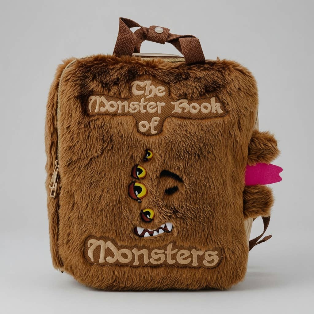 HARRY POTTER 12" BOOK OF MONSTERS PLUSH BACKPACK EMB DETAIL