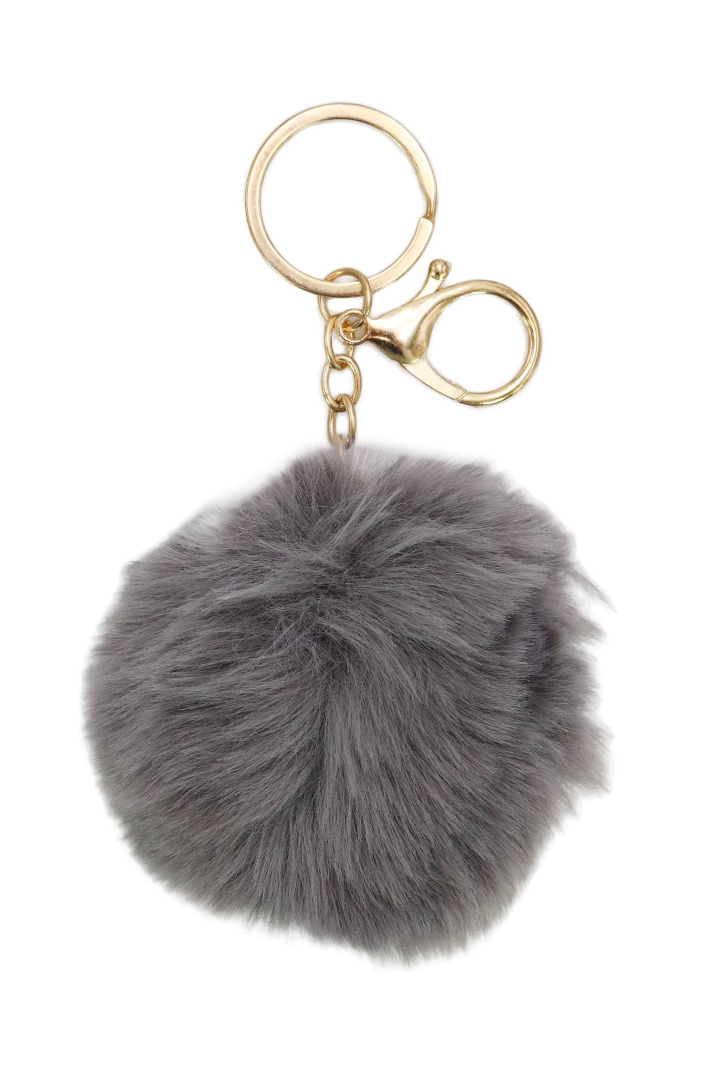 Fuzzy Faux Fur Pom Pom Novelty Key Chain