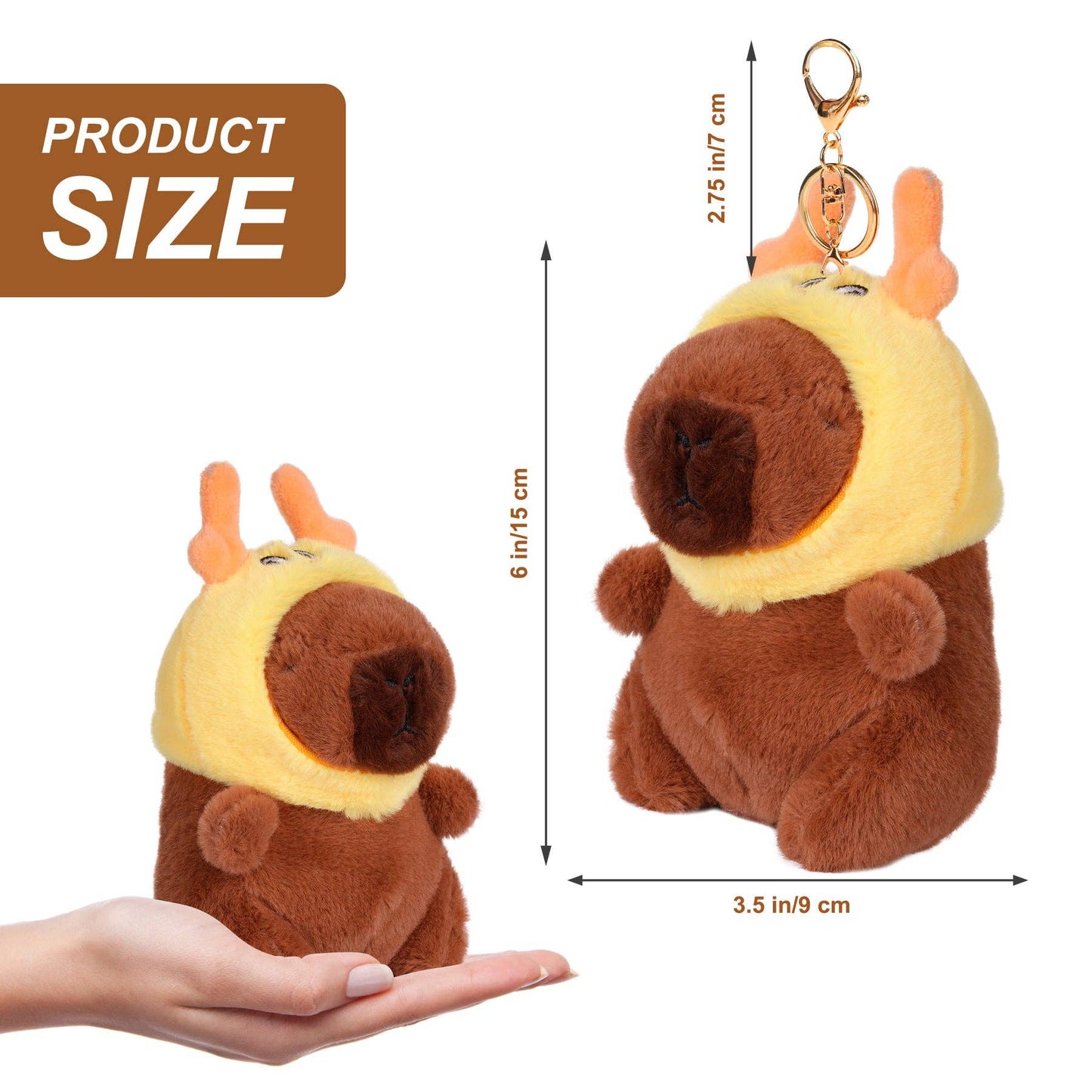 Capybara Dragon Hat Plush Keychain