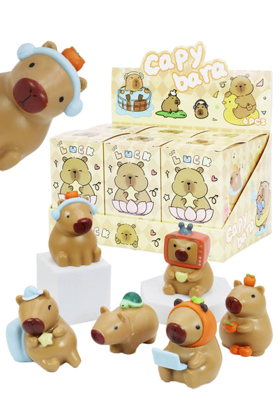 Capybara PVC Figurine Blind Mystery Box - 6 pcs