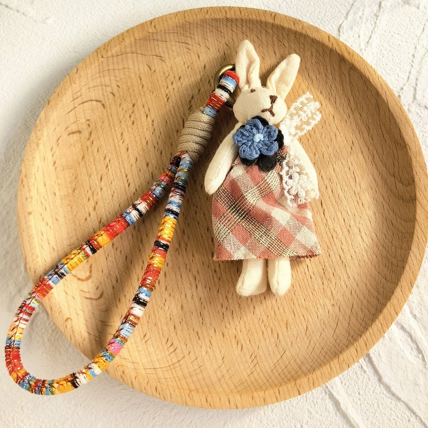 Handmade fabric cartoon keychains cute animal dolls charm