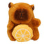 Fruity Capybara Faux Fur Plushie Key Chain