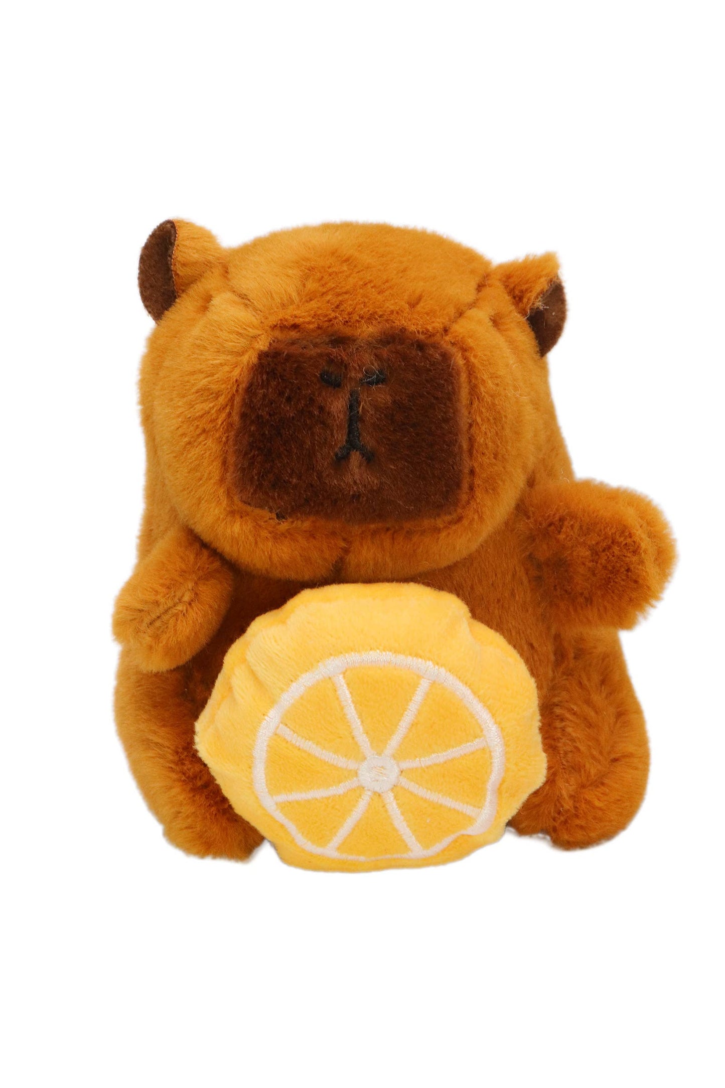 Fruity Capybara Faux Fur Plushie Key Chain