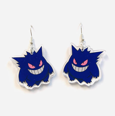Acrylic Halloween  PURPLE Ghost Earrings Dangle