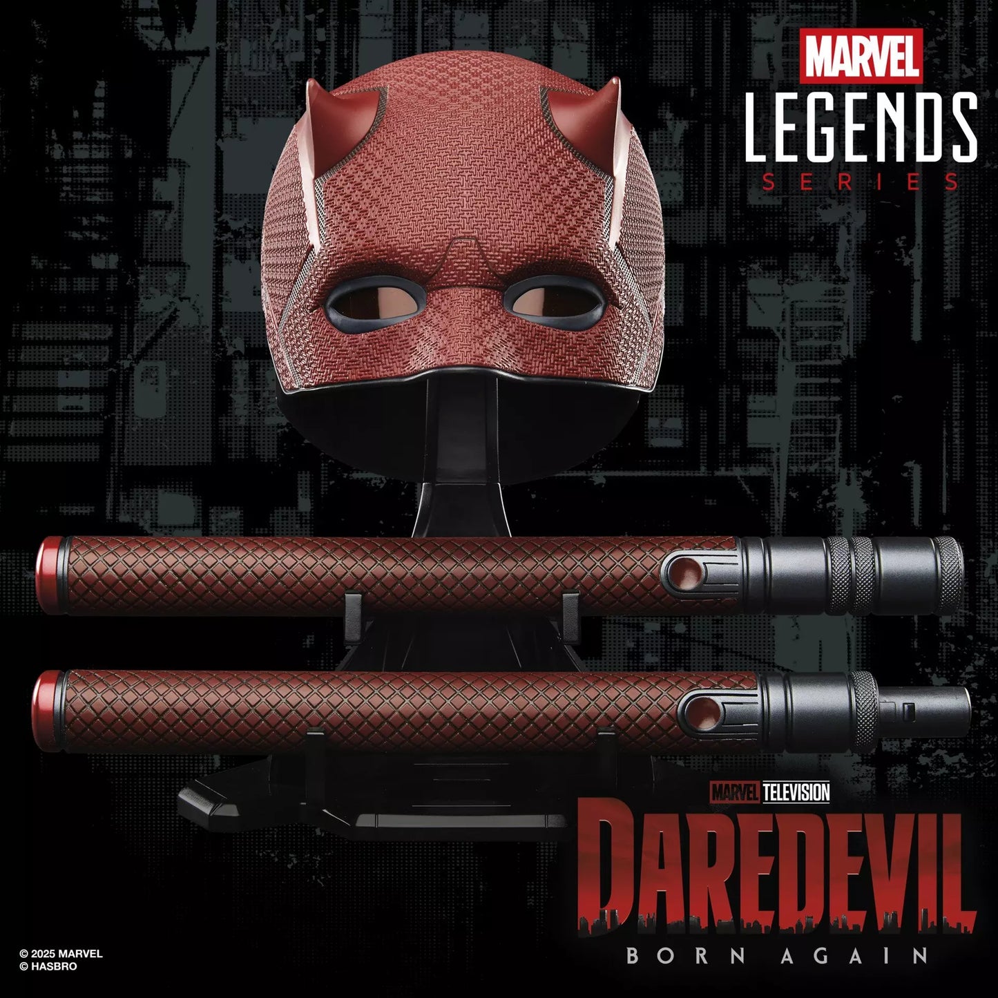 Marvel Legends Daredevil Born Again Mask and Billy Club Prop Replicas