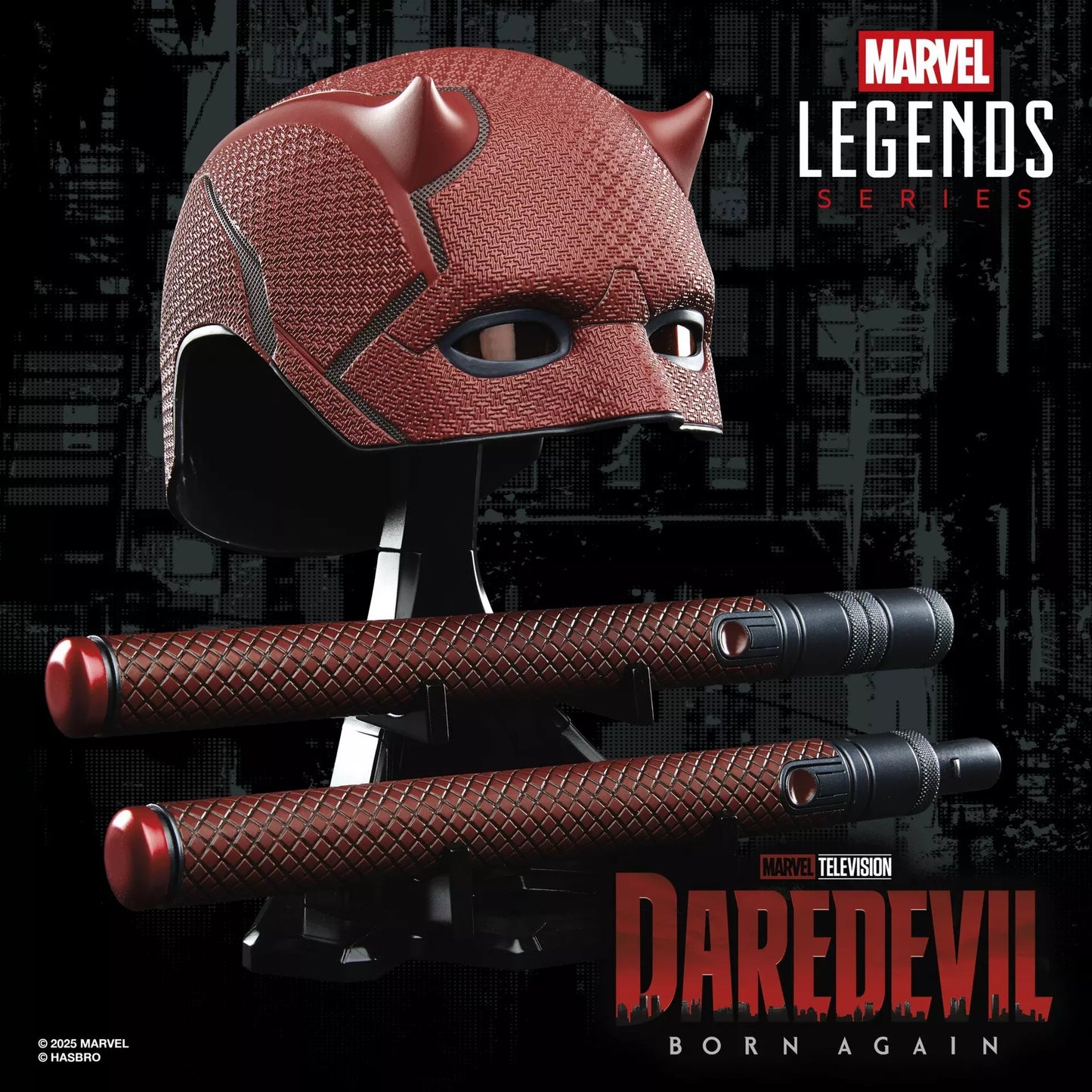 Marvel Legends Daredevil Born Again Mask and Billy Club Prop Replicas