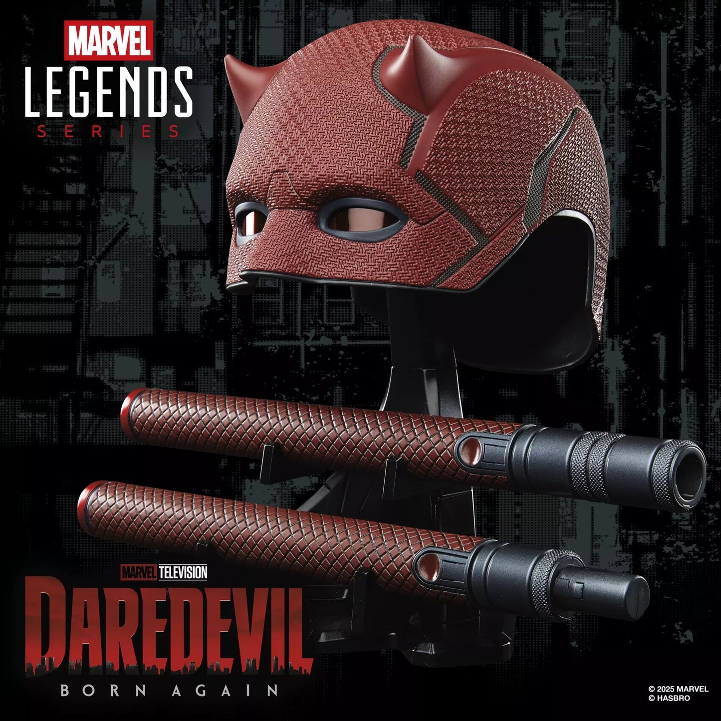 Marvel Legends Daredevil Born Again Mask and Billy Club Prop Replicas