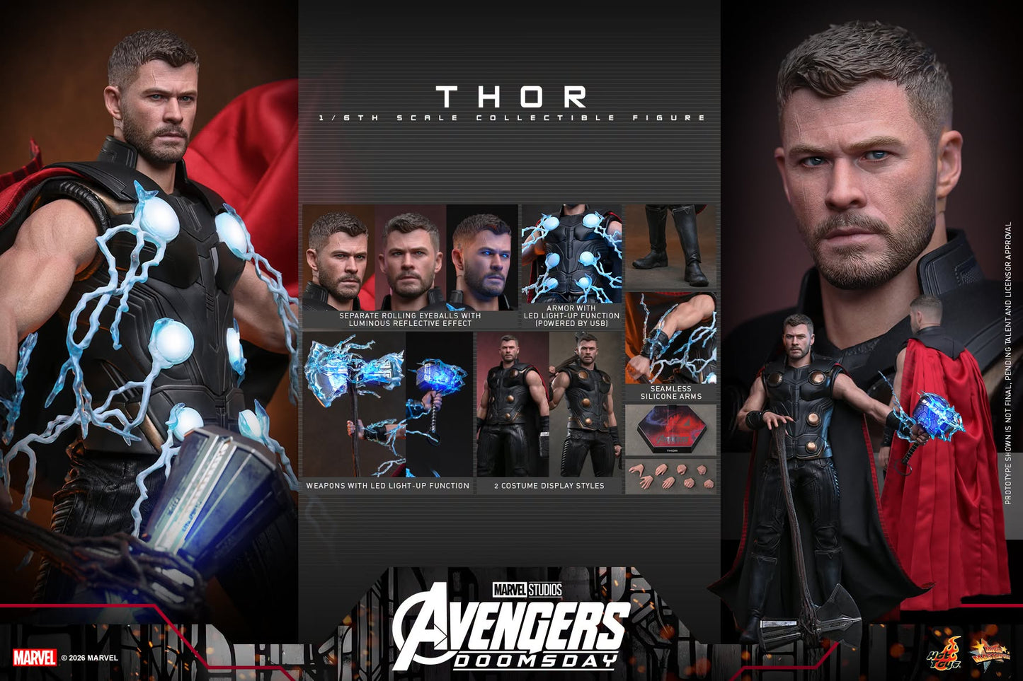 PRE-ORDER Hot Toys Avengers Doomsday Thor Deluxe Version Sixth Scale Figure