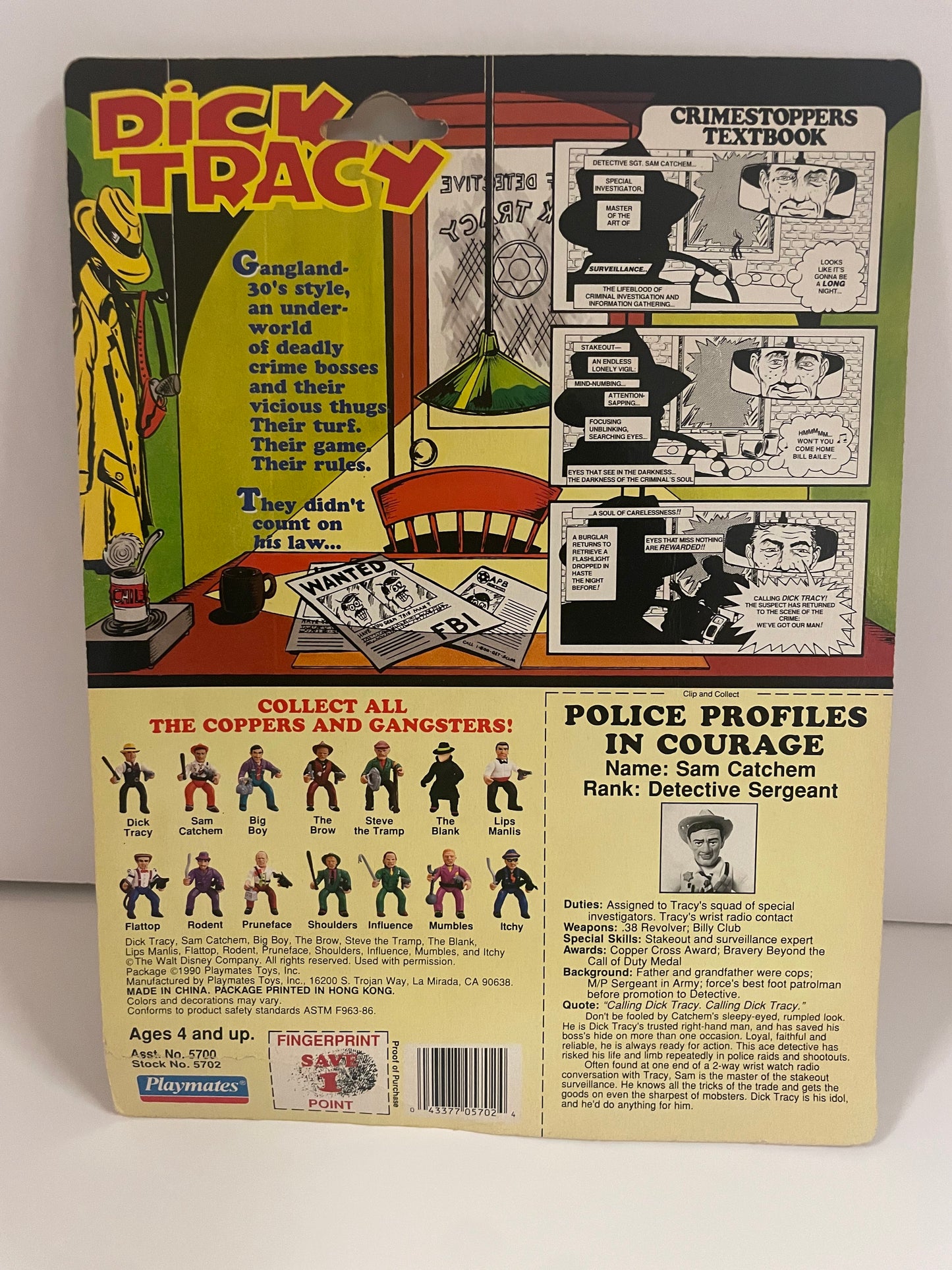 Vintage Playmates Dick Tracy Sam Catchem