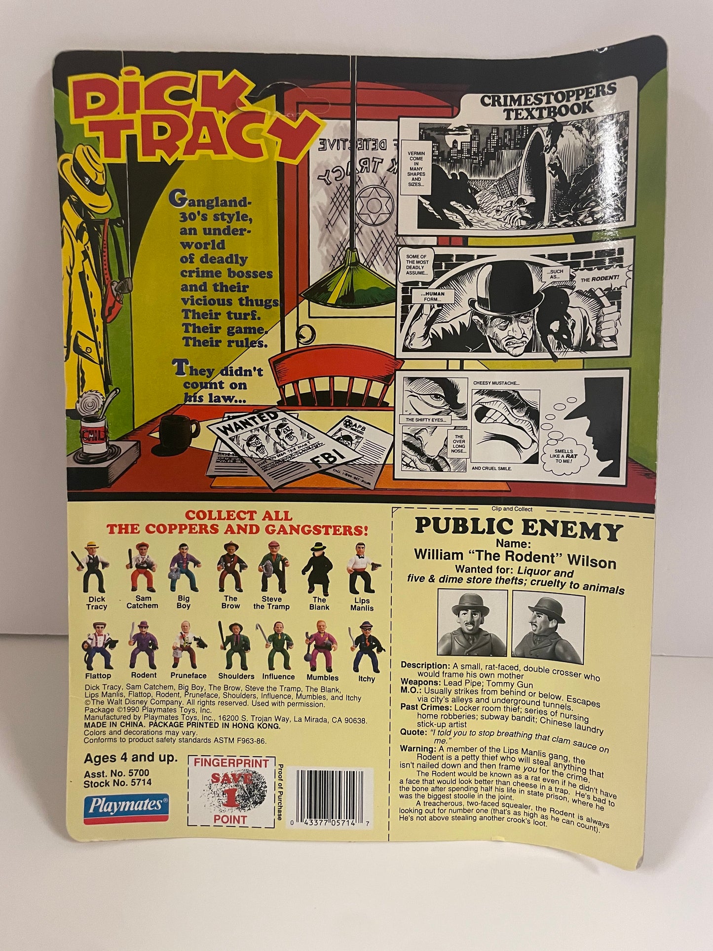 Vintage Playmates Dick Tracy The Rodent