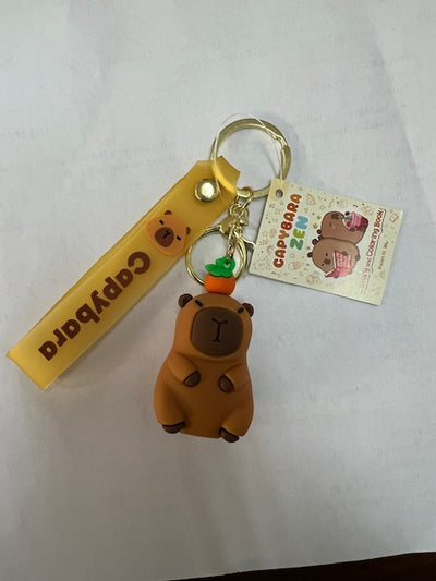 Capybara Keychain ORANGE wristlet