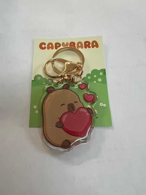 Capybara Acrylic Keychain HEART