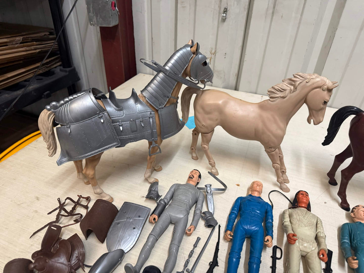 HUGE VINTAGE LOT Johnny West Horses, Figures, and Accessories