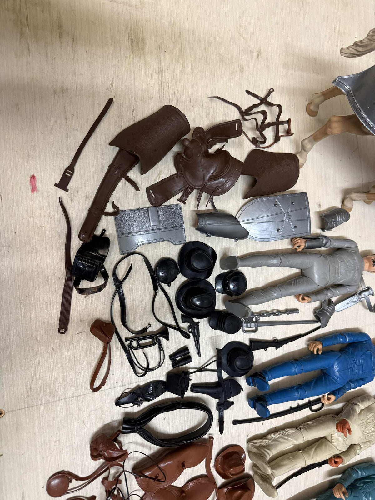 HUGE VINTAGE LOT Johnny West Horses, Figures, and Accessories