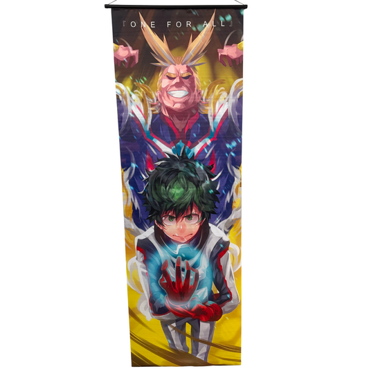 My Hero Academia Deku and All Might Wall Scroll