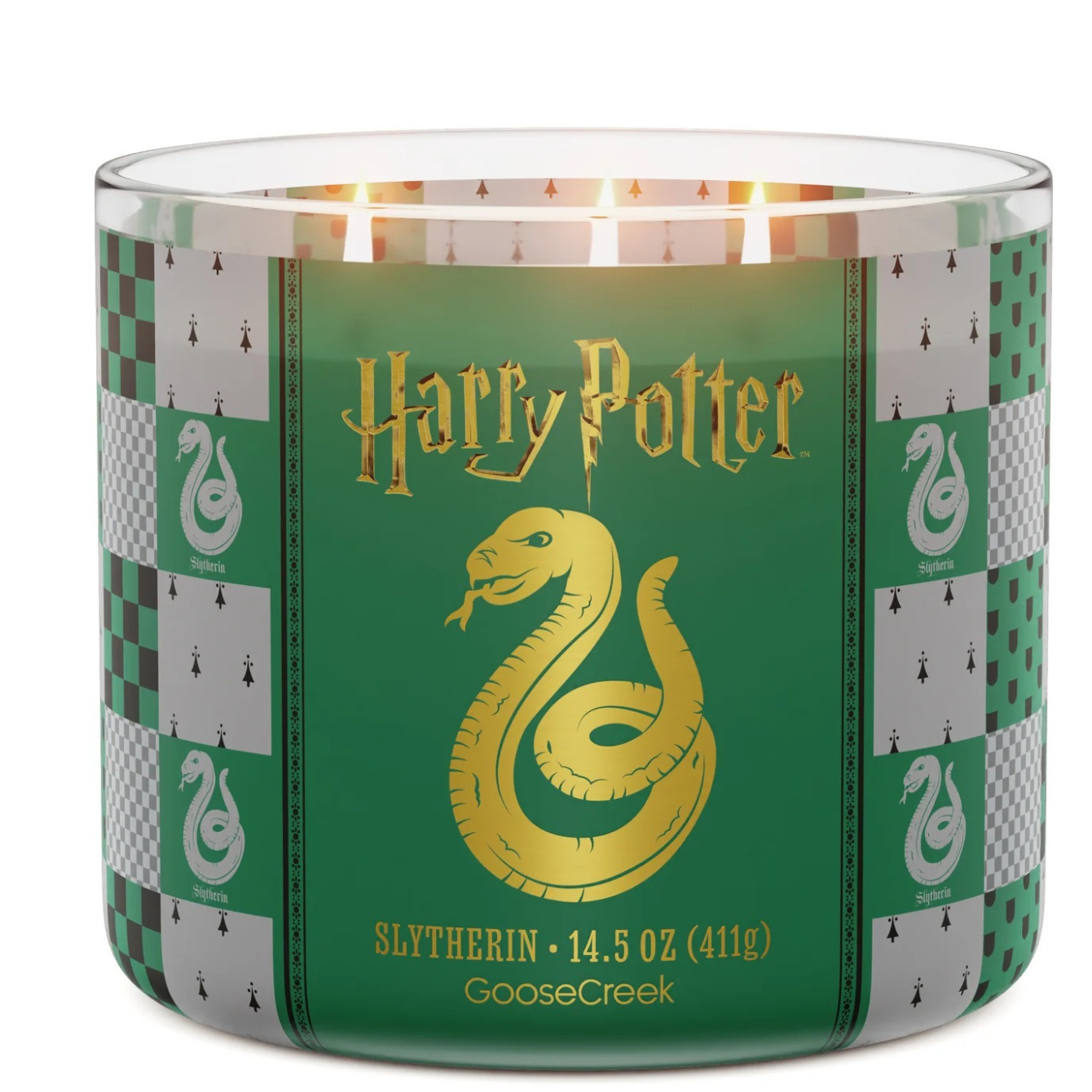 Slytherin 3-Wick Harry Potter Candle