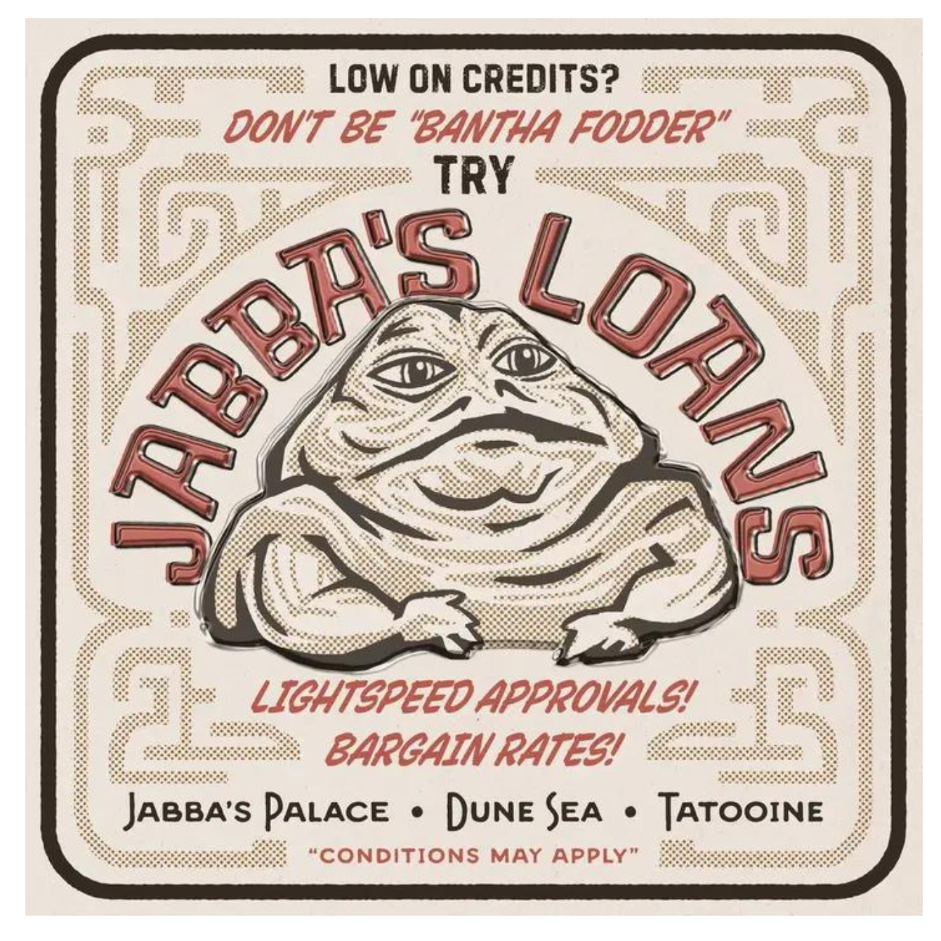 Star Wars Jabba’S Loans 20” X 20” Tin Sign