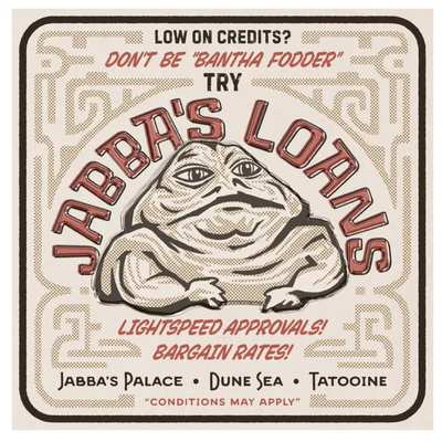 Star Wars Jabba’S Loans 20” X 20” Tin Sign