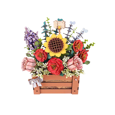 3D Flower Puzzle Wooden Bloom Box