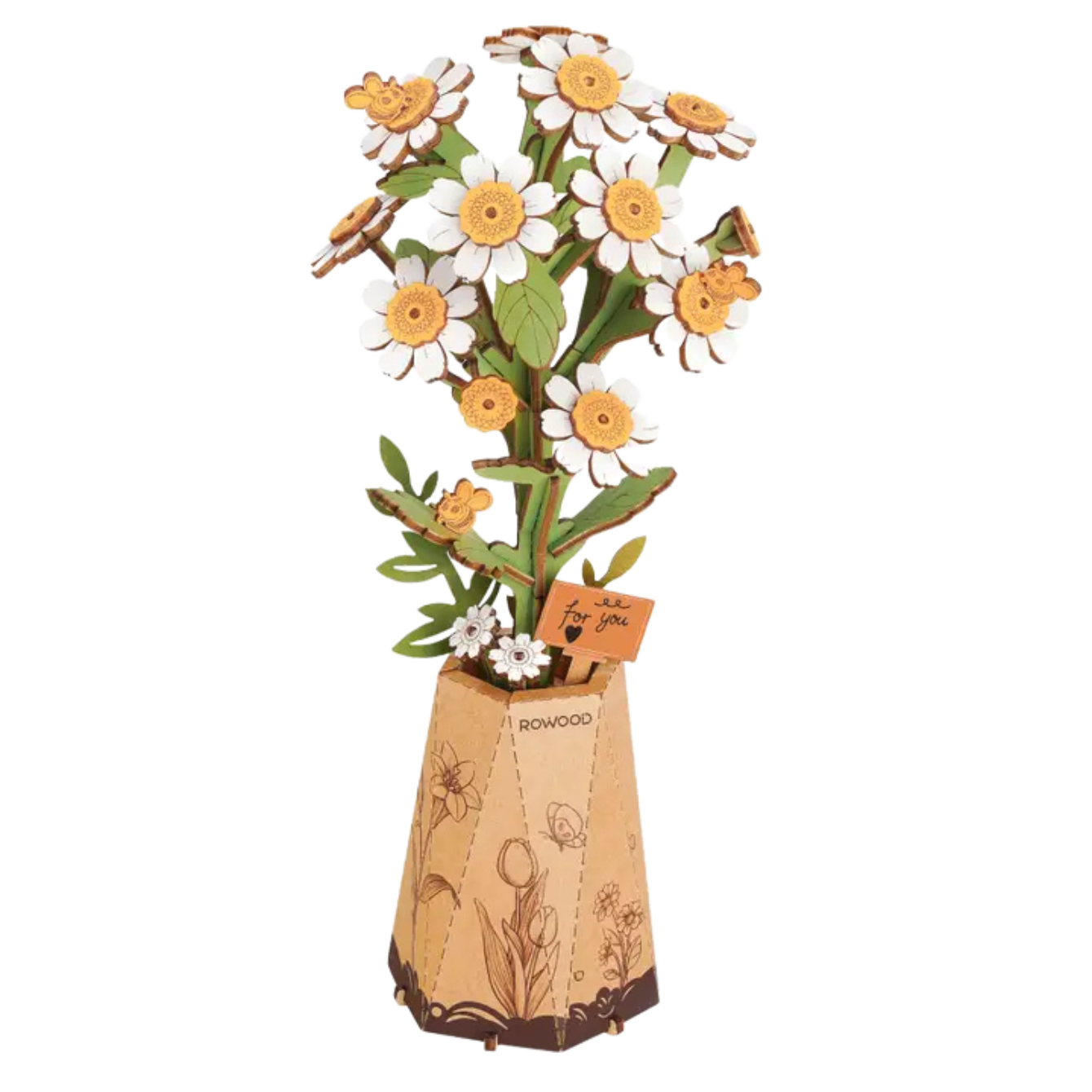 Chamomile Rowood Diy Wooden Flower Bouquet 3D Wooden