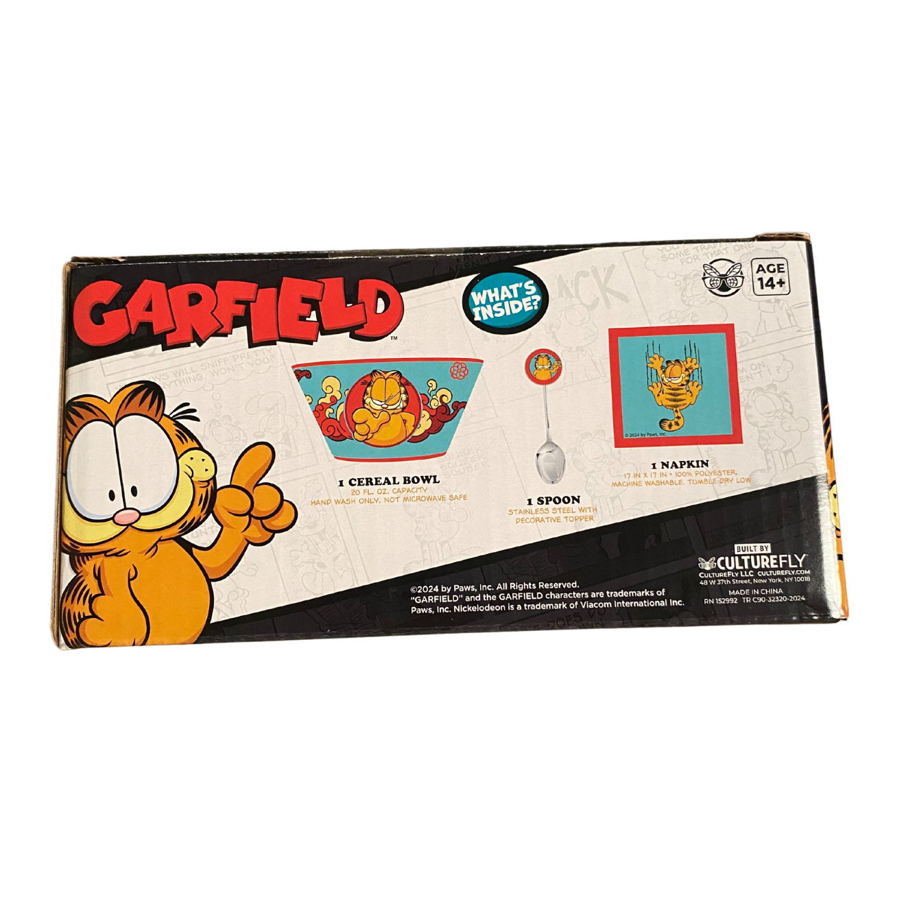 Garfield Breakfast Bundle SET Includes Bowl, Spoon & Napkin