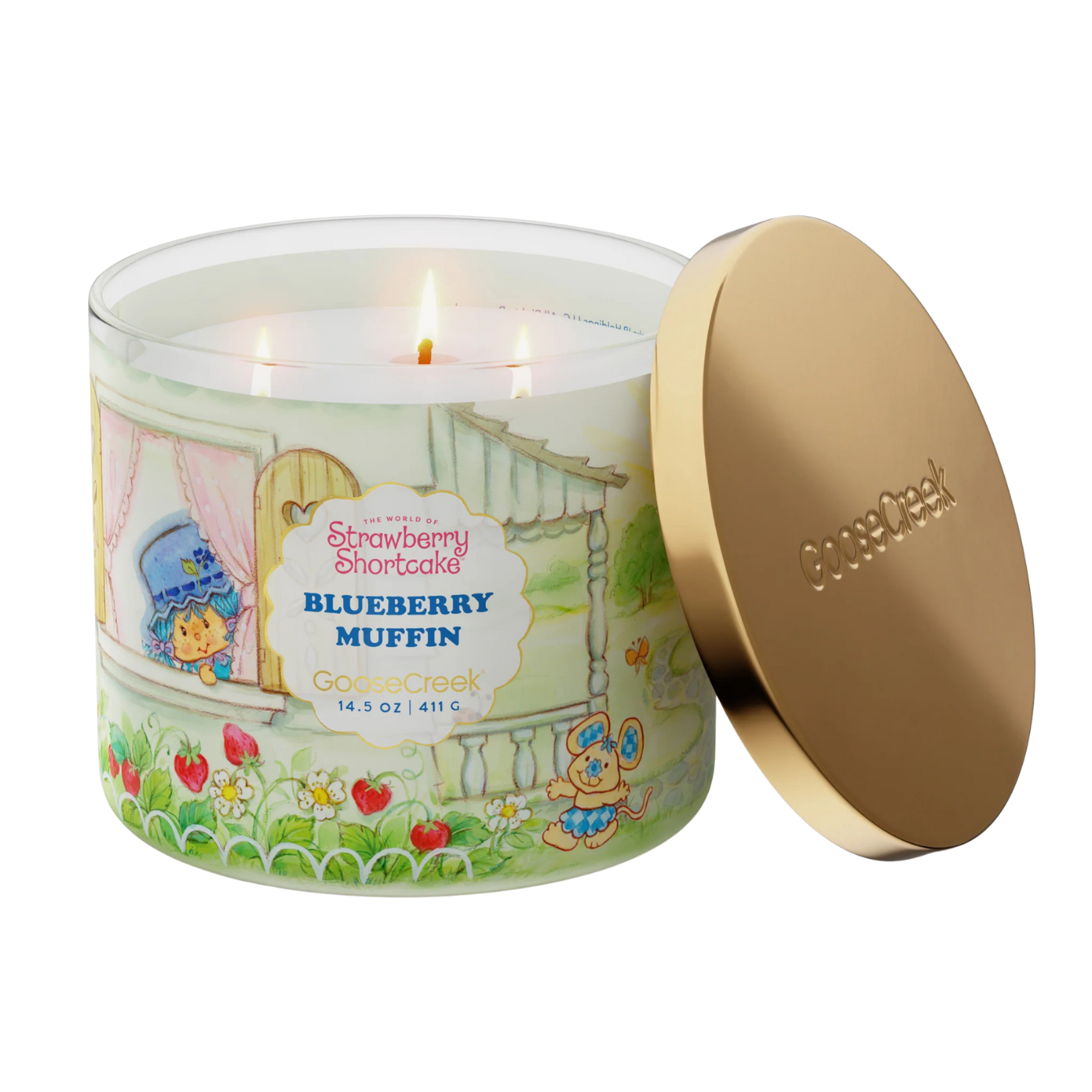 BLUEBERRY MUFFIN 3-WICK STRAWBERRY SHORTCAKE CANDLE