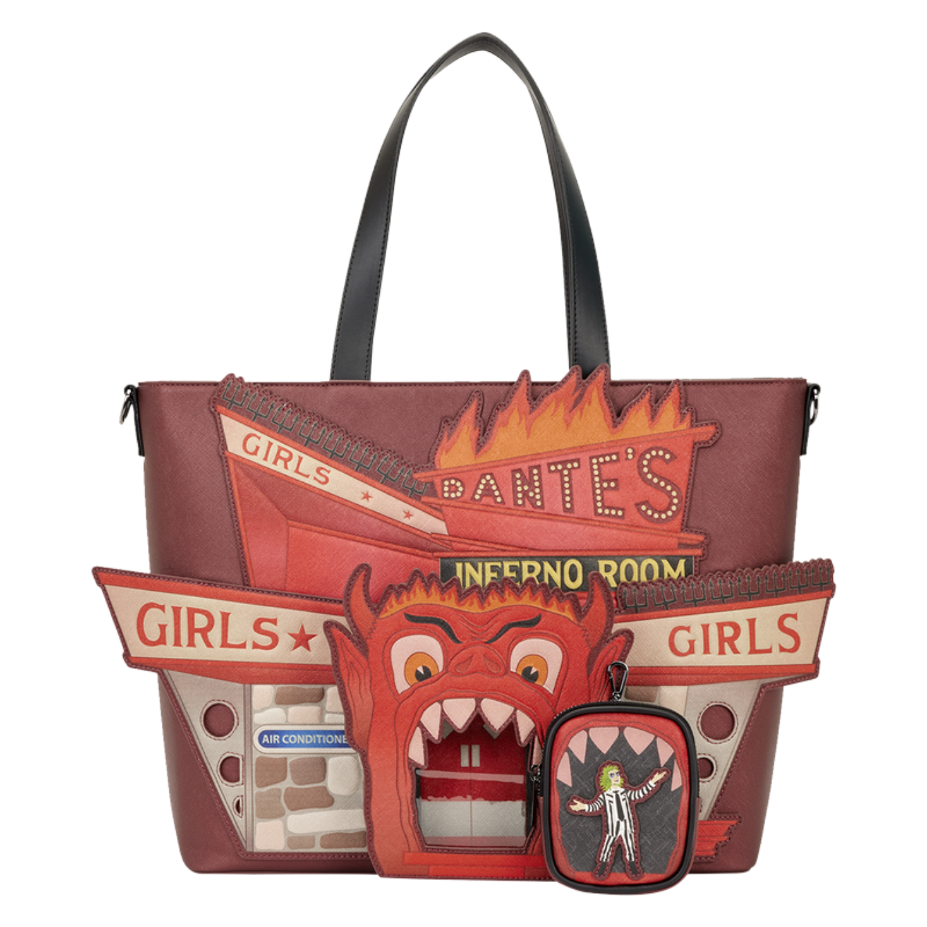 Beetlejuice Dante's Inferno Room Tote Crossbody Bag with Coin Bag