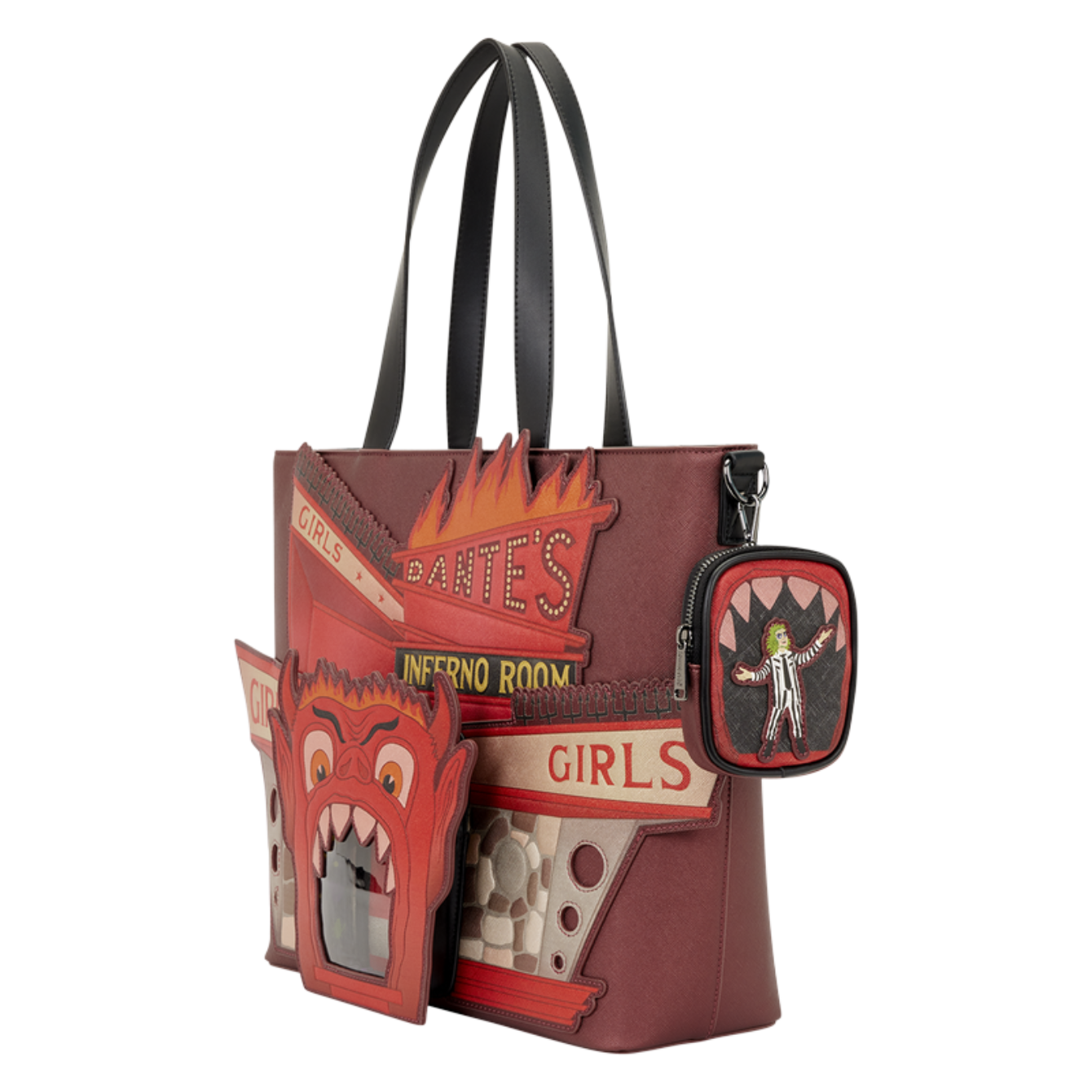 Beetlejuice Dante's Inferno Room Tote Crossbody Bag with Coin Bag
