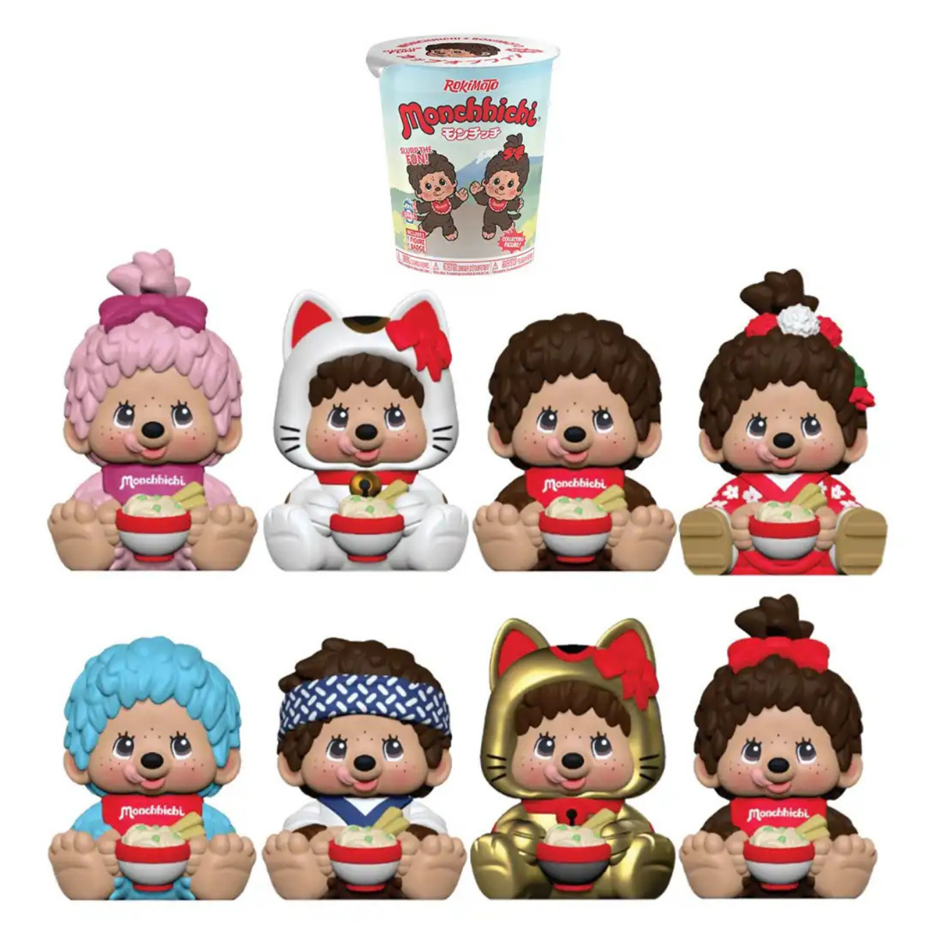Funmaker Rokimoto Monchhichi Ramen Cup Blind Box Figure