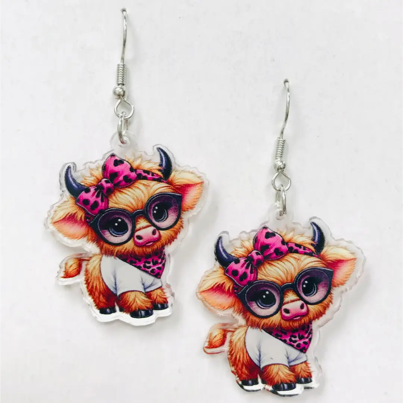 Highland Cow Earrings, Acrylic Earrings