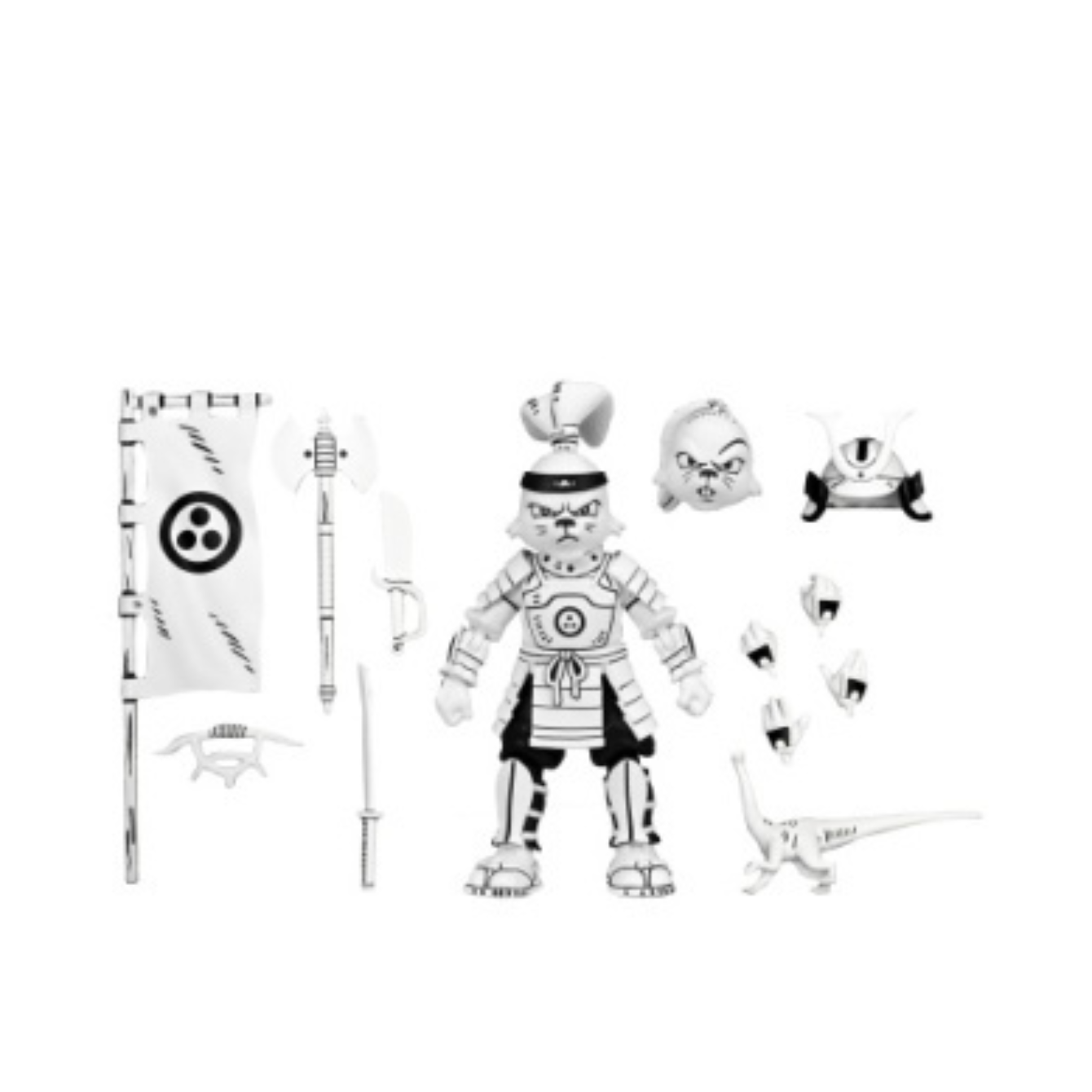 PRE-ORDER USAGI YOJIMBO - 7 IN SCALE ACTION FIGURE - SAMURAI USAGI YOJIMBO BLACK & WHITE FIGURE