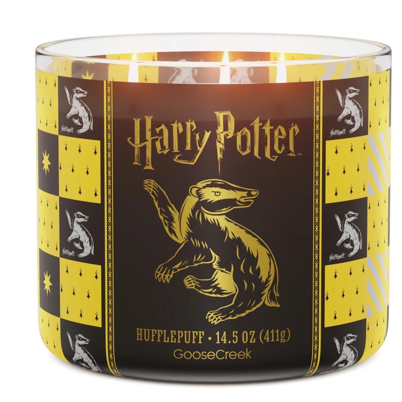 Hufflepuff 3-Wick Harry Potter Candle