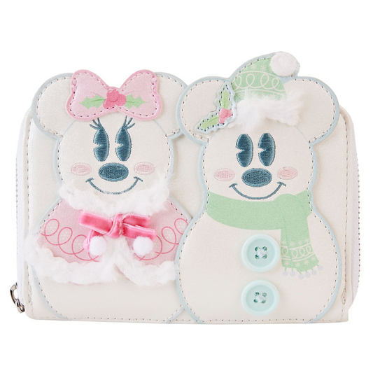 Loungefly Disney Minnie Pastel Snowman Zip Around Wallet