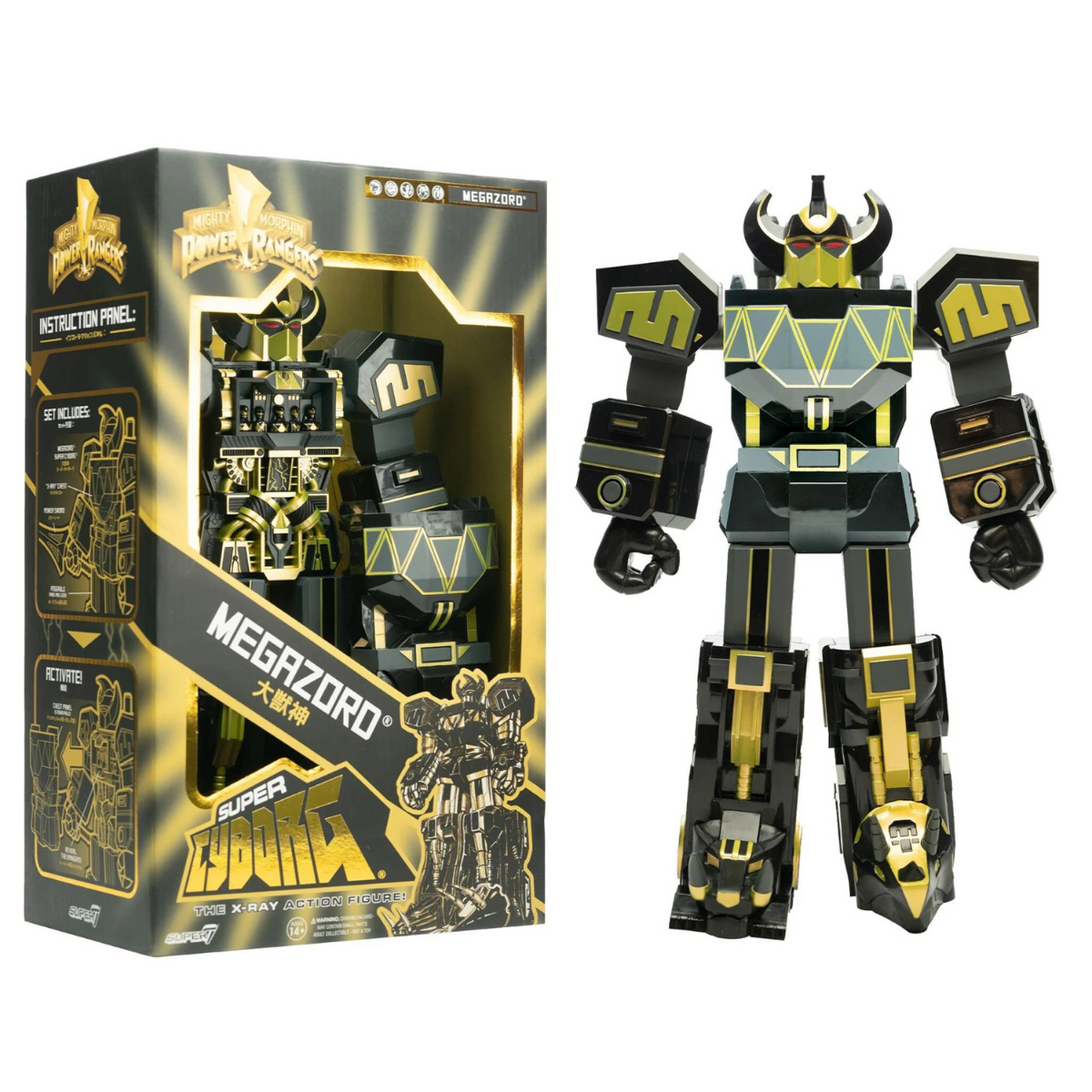 Power Rangers Cyborg Mighty Morphin Power Rangers Super Cyborg Megazord (Black / Gold ...
