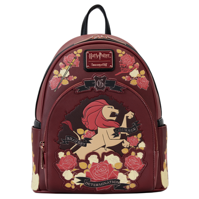 Harry Potter Gryffindor House Floral Tattoo Mini Backpack