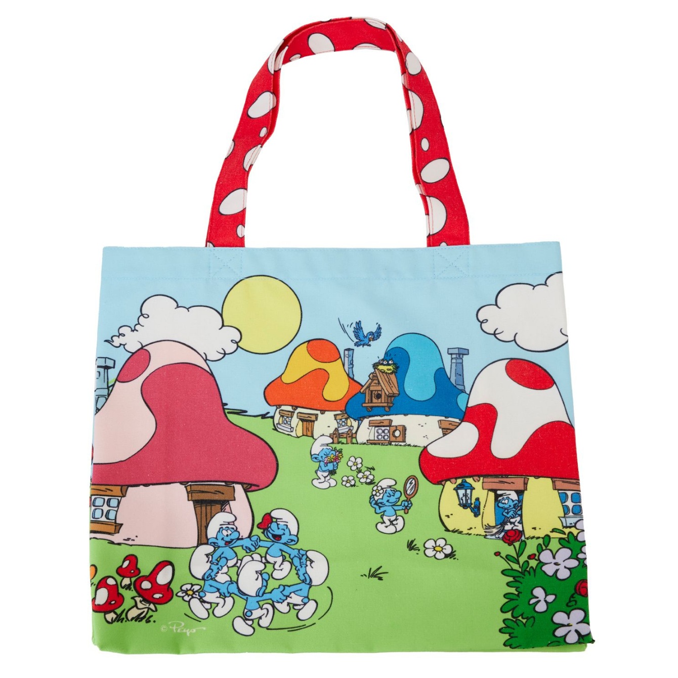 Smurfs Village Life Cotton Canvas Tote Bag