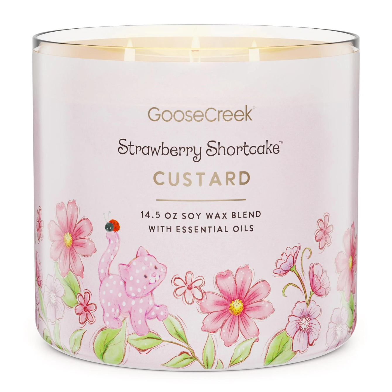 CUSTARD 3-WICK STRAWBERRY SHORTCAKE CANDLE