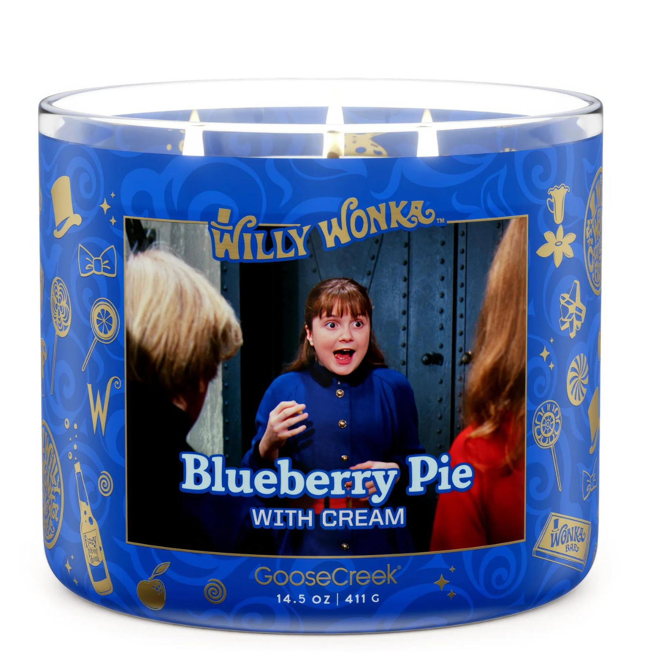 BLUEBERRY PIE WITH CREAM 3-WICK WONKA CANDLE