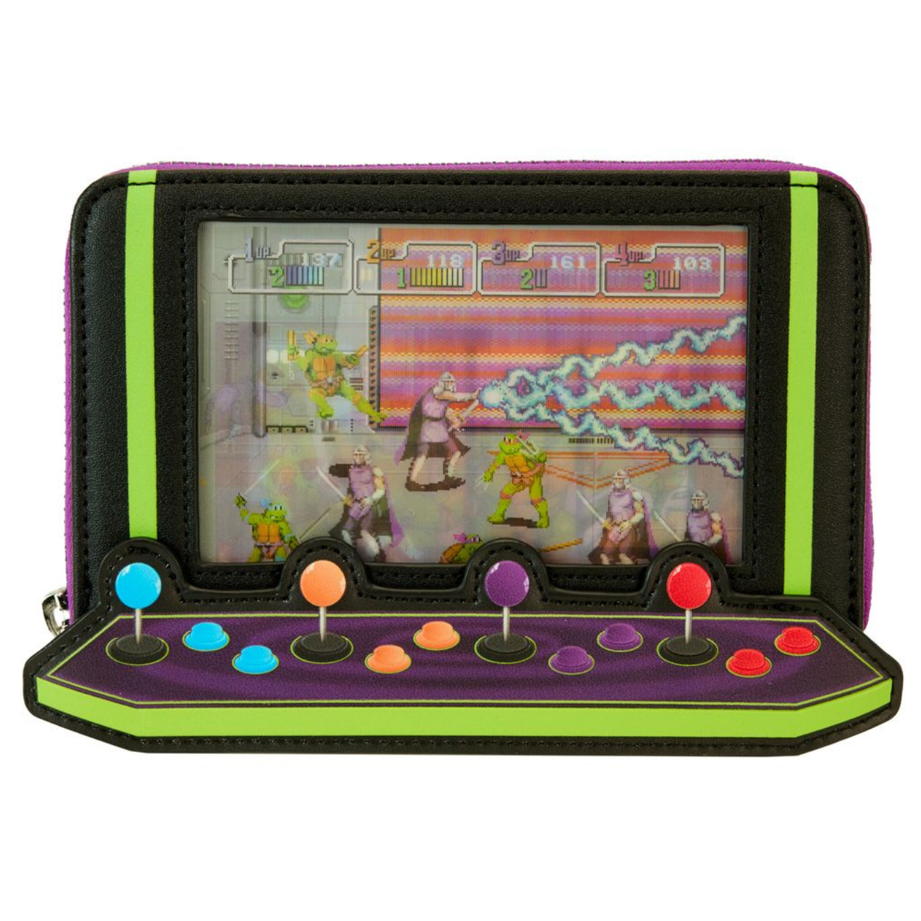 Loungefly Teenage Mutant Ninja Turtle Anniversary Vintage Arcade Zip Wallet