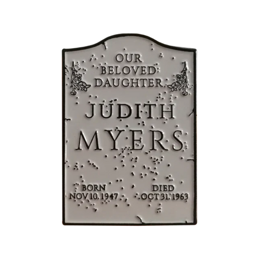HALLOWEEN - JUDITH MYERS TOMBSTONE ENAMEL PIN