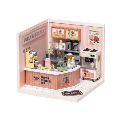 Rolife Super Creator Double Joy Bubble Tea Plastic DIY Miniature House Kit