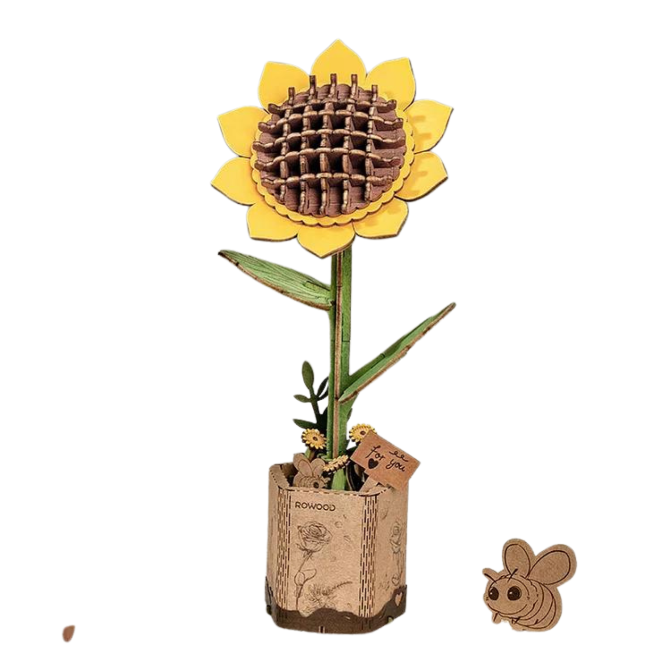 Rowood DIY Wooden Flower SUNFLOWER 3D Wooden Puzzle