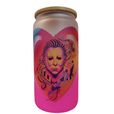 Lisa Frank Frosted Horror Glass Tumbler Michael